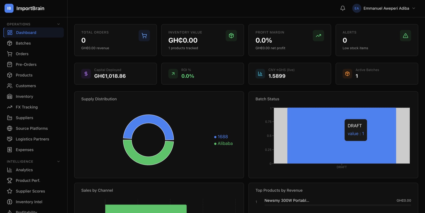 ImportBrain dashboard